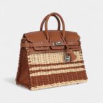 Hermès Picnic Birkin 25 Gold Swift and Stripe Wicker Palladium Hardware