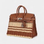 Hermès Picnic Birkin 25 Gold Swift and Stripe Wicker Palladium Hardware