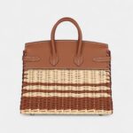 Hermès Picnic Birkin 25 Gold Swift and Stripe Wicker Palladium Hardware