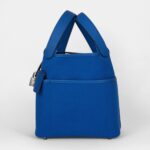 Hermès Picotin Lock 18 Bleu Swift and Toile Canvas Palladium Hardware
