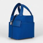 Hermès Picotin Lock 18 Bleu Swift and Toile Canvas Palladium Hardware