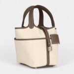 Hermès Picotin Lock 18 Cargo Toile Canvas and Etoupe Swift Palladium Hardware