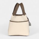 Hermès Picotin Lock 18 Cargo Toile Canvas and Etoupe Swift Palladium Hardware