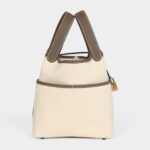 Hermès Picotin Lock 18 Ecru Toile Canvas and Etoupe Swift Gold Hardware