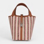Hermès Picotin Lock 18 Gold, Ecru-Beige, Rose Pop, Black Toile H and Fauve Swift Palladium Hardware