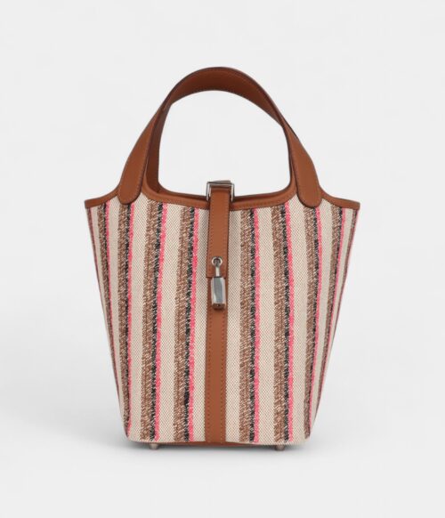 Hermès Picotin Lock 18 Gold, Ecru-Beige, Rose Pop, Black Toile H and Fauve Swift Palladium Hardware