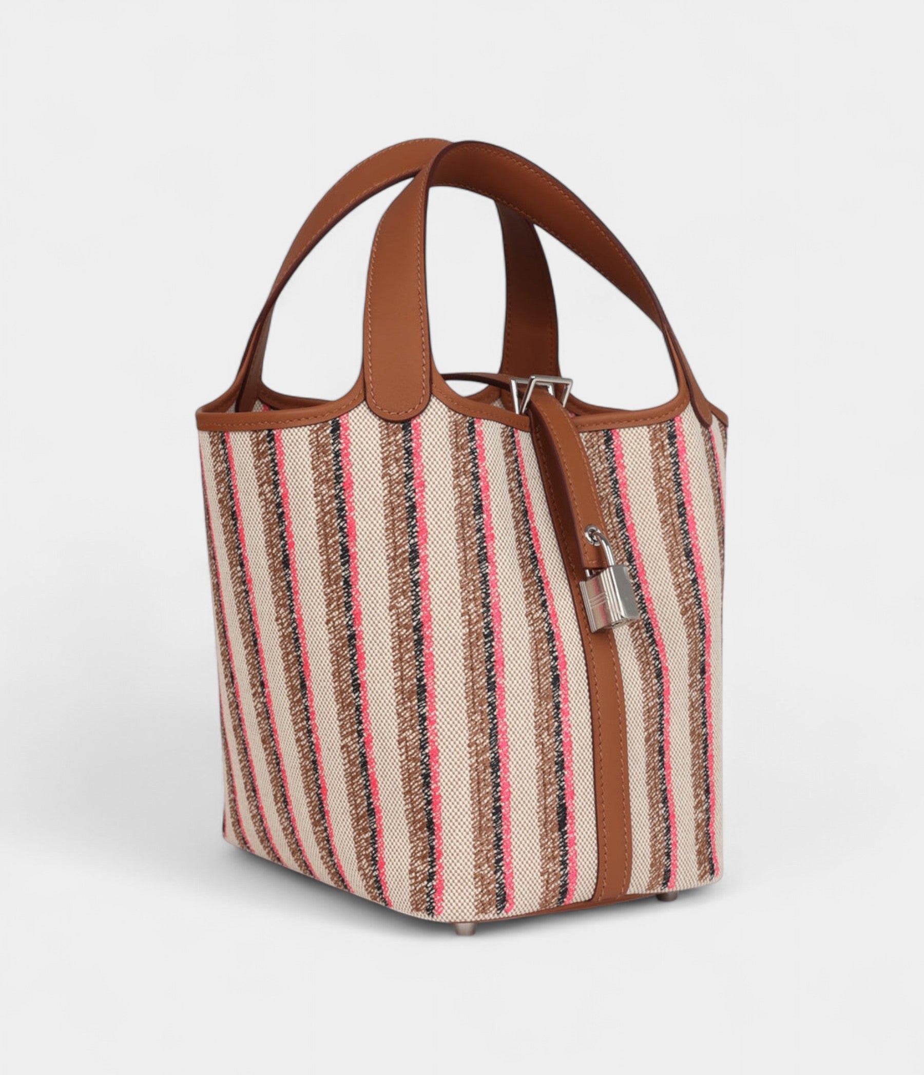 HermesPicotinLock18Gold_Ecru-Beige_RosePop_BlackToileHandFauveSwiftPalladiumHardware_2.jpg Hermès Picotin Lock 18 Gold, Ecru-Beige, Rose Pop, Black Toile H and Fauve Swift Palladium Hardware