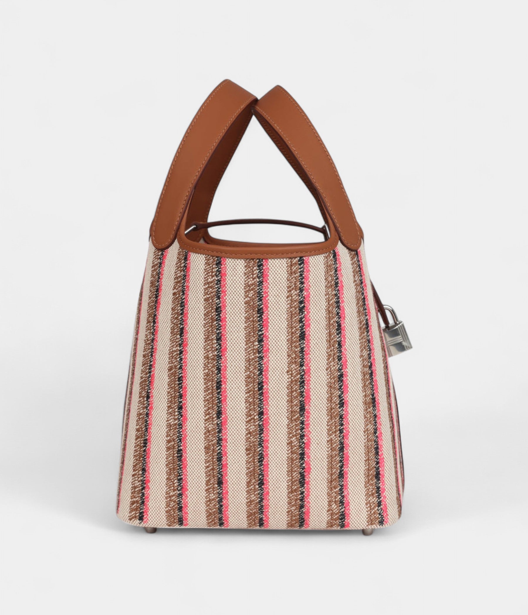 HermesPicotinLock18Gold_Ecru-Beige_RosePop_BlackToileHandFauveSwiftPalladiumHardware_4.jpg Hermès Picotin Lock 18 Gold, Ecru-Beige, Rose Pop, Black Toile H and Fauve Swift Palladium Hardware