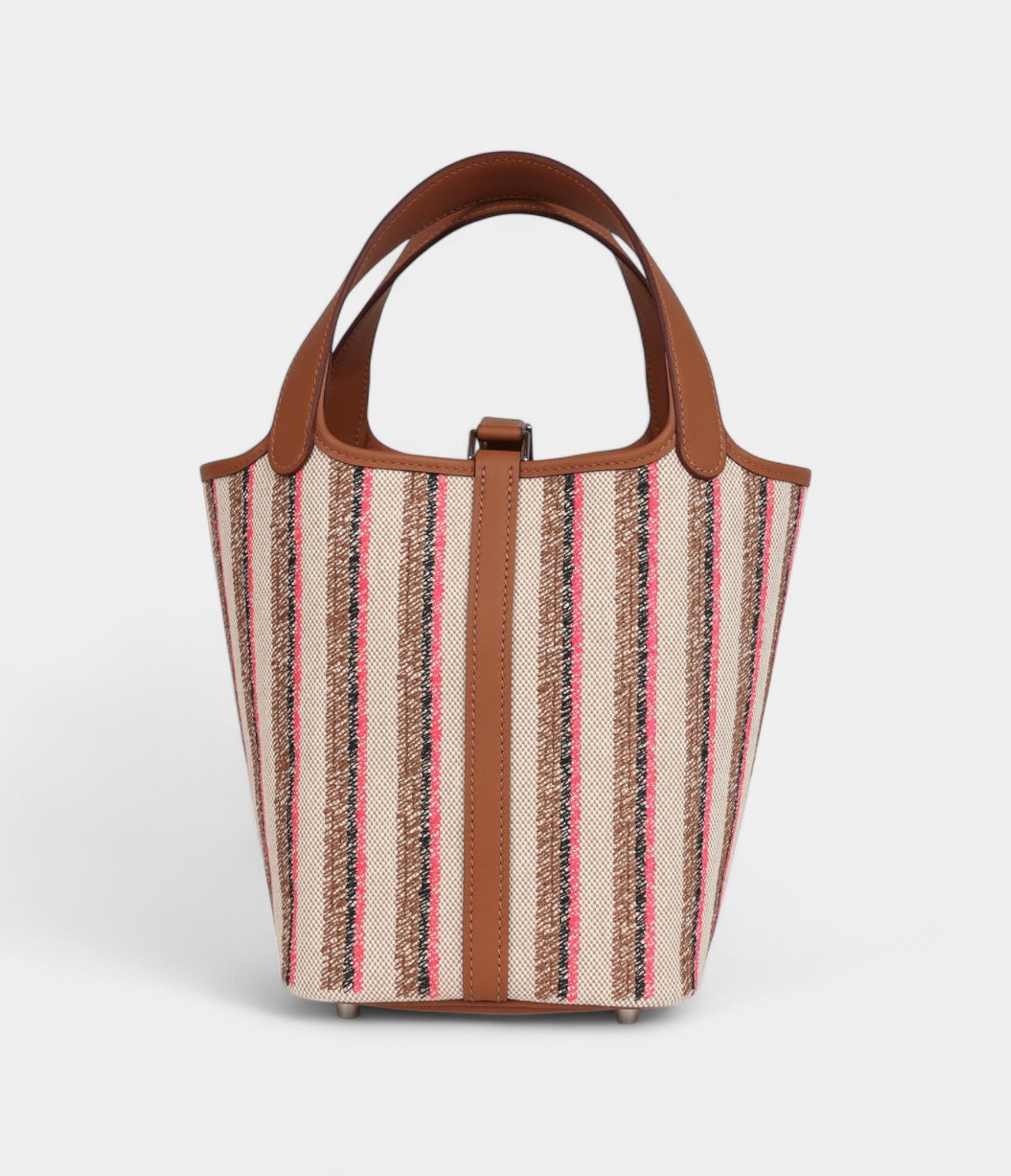 HermesPicotinLock18Gold_Ecru-Beige_RosePop_BlackToileHandFauveSwiftPalladiumHardware_5.jpg Hermès Picotin Lock 18 Gold, Ecru-Beige, Rose Pop, Black Toile H and Fauve Swift Palladium Hardware