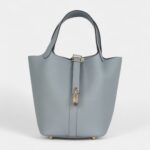 Hermès Picotin Lock 18 Grey Pantin Clemence Permabrass Hardware