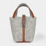 Hermès Picotin Lock 18 Gris Clair Feutre and Gold Swift Palladium Hardware