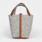 Hermès Picotin Lock 18 Gris Clair Feutre and Gold Swift Palladium Hardware