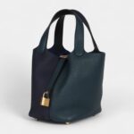 Hermès Picotin Lock 18 Night Blue and Cypress Green Coat Clemence Gold Hardware