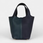 Hermès Picotin Lock 18 Night Blue and Cypress Green Coat Clemence Gold Hardware