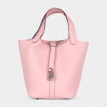 Hermès Picotin Lock 18 Rose Sakura Clemence Palladium Hardware