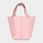 Hermès Picotin Lock 18 Rose Sakura Clemence Palladium Hardware