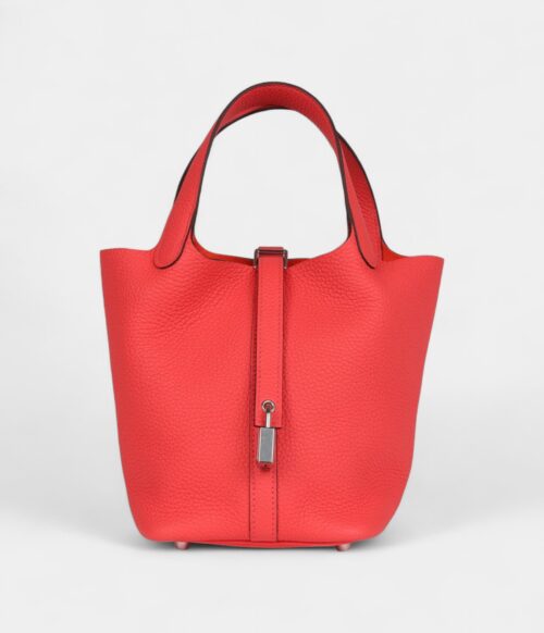 Hermès Picotin Lock 18 Rose Texas Clemence Palladium Hardware