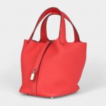 Hermès Picotin Lock 18 Rose Texas Clemence Palladium Hardware
