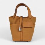 Hermès Picotin Lock 18 Sesame Swift and Toile Canvas Palladium Hardware