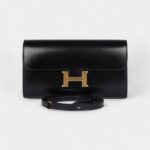 Hermès Rock Constance Wallet To Go Black Box Gold Hardware