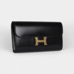 Hermès Rock Constance Wallet To Go Black Box Gold Hardware