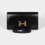Hermès Rock Constance Wallet To Go Black Box Leather with Gold Hardware