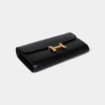 Hermès Rock Constance Wallet To Go Black Box Leather with Gold Hardware