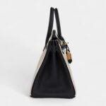 Hermès Birkin 25 Craie and Black Togo Brushed Gold Hardware