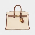 Hermès Birkin 25 Nata and Gold Clemence Brushed Gold Hardware
