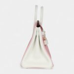 Hermès Birkin 25 Rose Sakura and White Clemence Brushed Gold Hardware