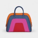 Hermès "Sunset" Rainbow Bolide 31 Abricot, Bleu Agate, Magnolia and Rouge Casaque Epsom Palladium Hardware
