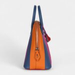 Hermès "Sunset" Rainbow Bolide 31 Abricot, Bleu Agate, Magnolia and Rouge Casaque Epsom Palladium Hardware