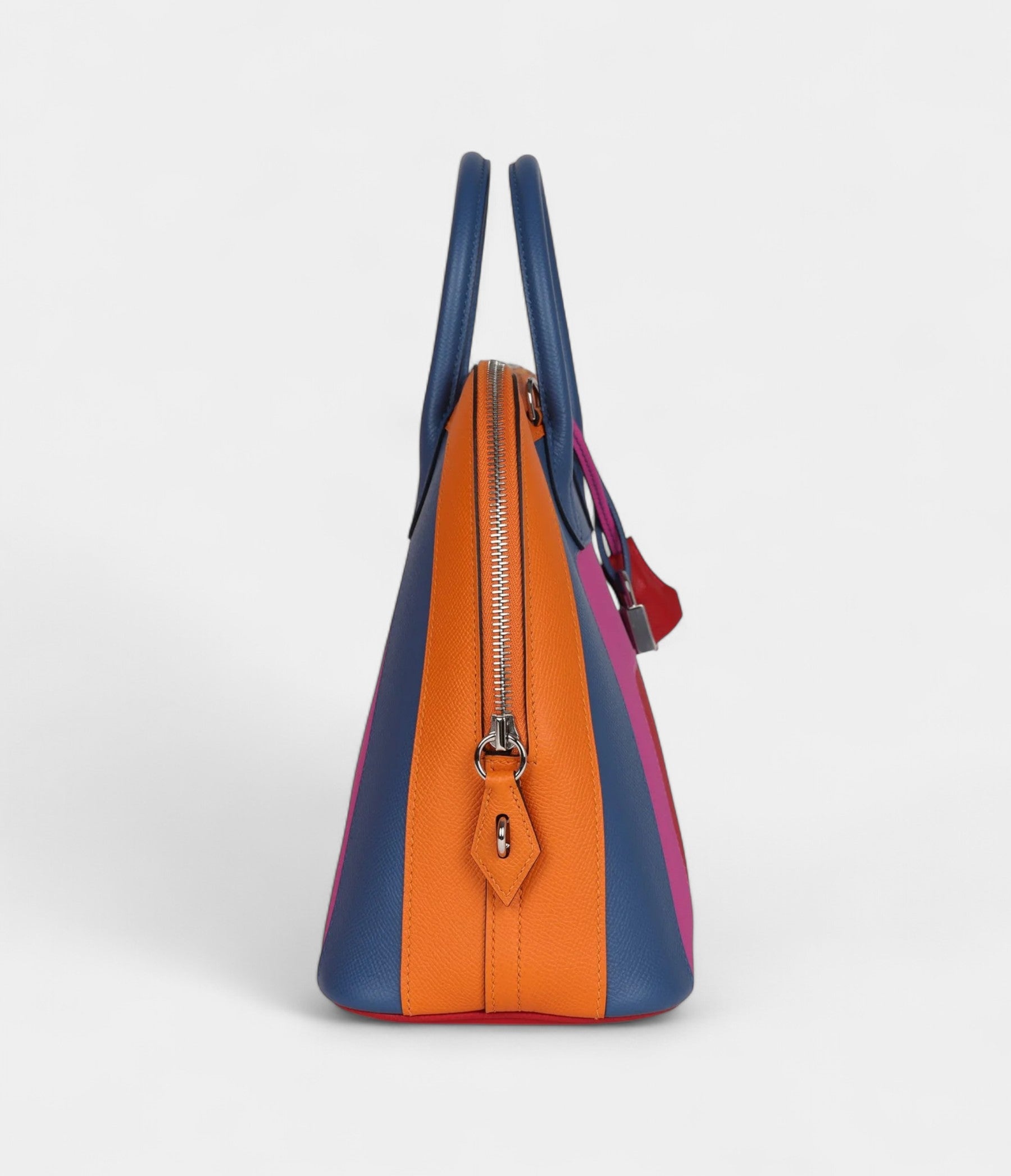 HermesSunsetRainbowBolide31Abricot_BleuAgate_MagnoliaandRougeCasaqueEpsomPalladiumHardware_3.jpg Hermès "Sunset" Rainbow Bolide 31 Abricot, Bleu Agate, Magnolia and Rouge Casaque Epsom Palladium Hardware