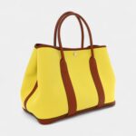 Hermes Toile Epsom Verso Garden Party 36 MM Jaune Citron Cuivre