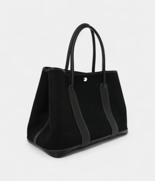 Hermes Toile Negonda Garden Party Tote 36 MM Black