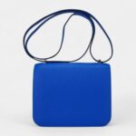 Hermes Verso Mini Constance 18 Bag Bleu Hydra and Deep Bleu Chevre Leather with Palladium Hardware