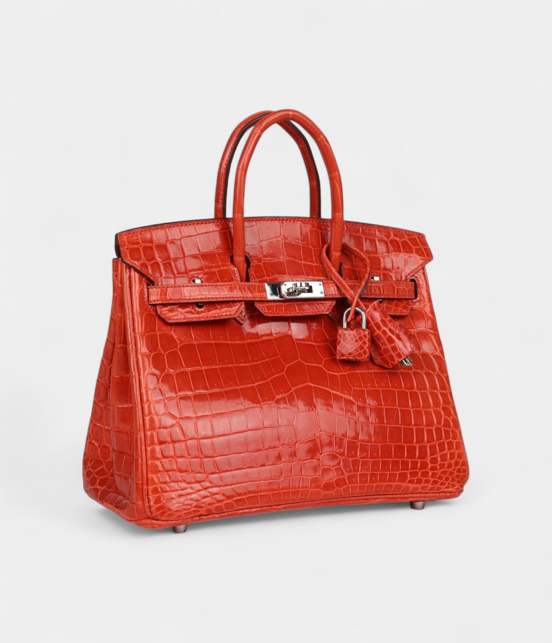 Pre-ownedHermesBirkin25OrangePoppyShinyNiloticusCrocodilePalladiumHardware_2-1.jpg Hermès Birkin 25 Orange Poppy Shiny Niloticus Crocodile Palladium Hardware
