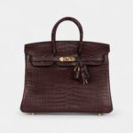 Hermès Birkin 25 Rouge Sellier Matte Porosus Crocodile Gold Hardware