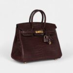 Hermès Birkin 25 Rouge Sellier Matte Porosus Crocodile Gold Hardware
