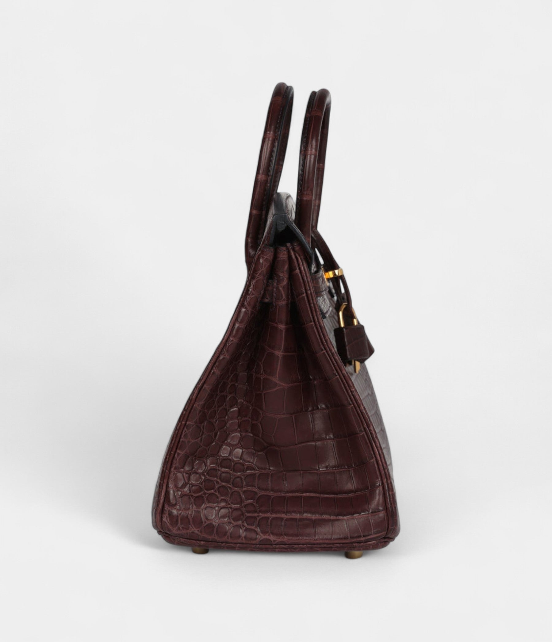 Pre-ownedHermesBirkin25RougeSellierMattePorosusCrocodileGoldHardware_4-1.jpg Hermès Birkin 25 Rouge Sellier Matte Porosus Crocodile Gold Hardware