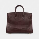 Hermès Birkin 25 Rouge Sellier Matte Porosus Crocodile Gold Hardware