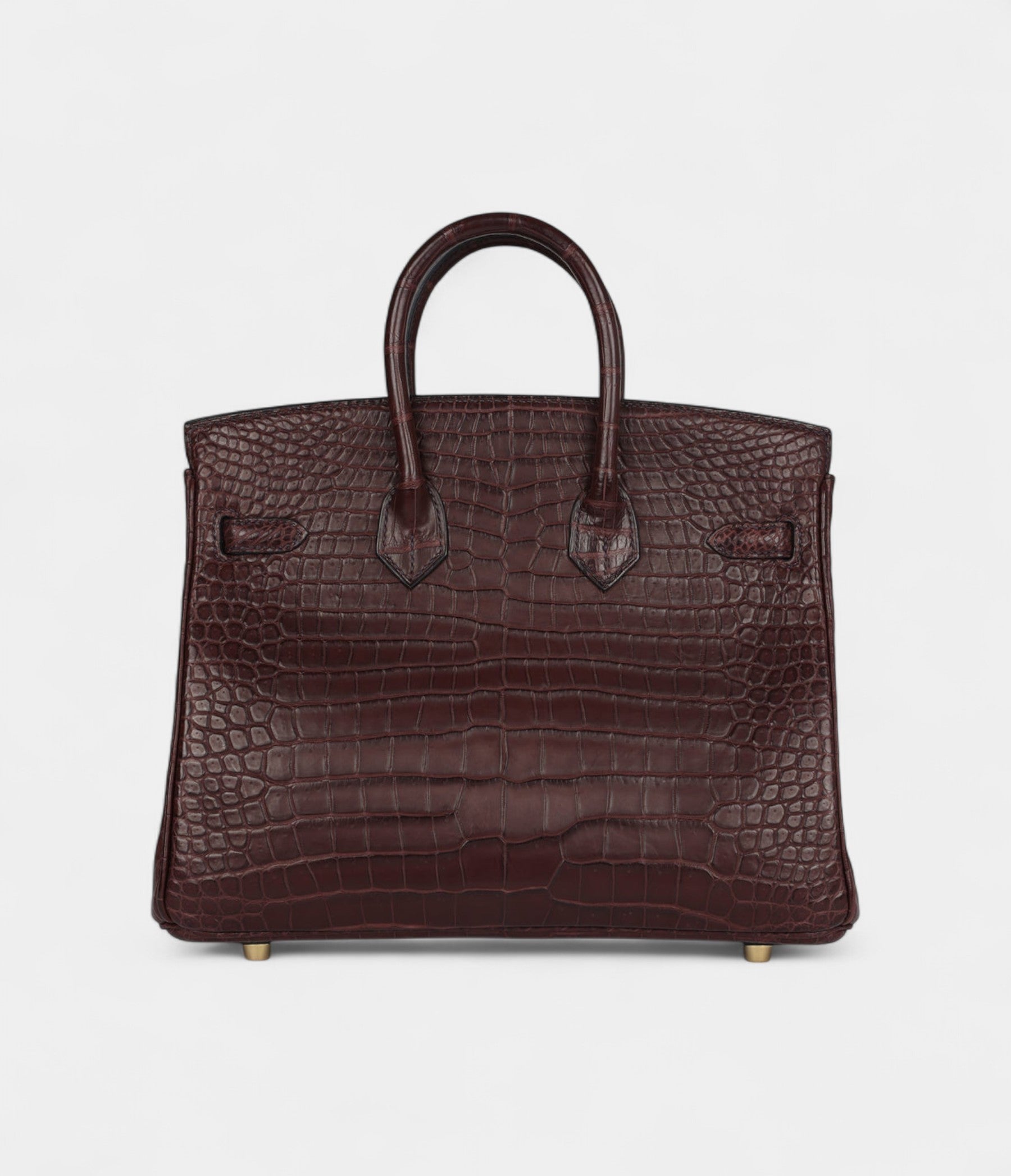 Pre-ownedHermesBirkin25RougeSellierMattePorosusCrocodileGoldHardware_5-1.jpg Hermès Birkin 25 Rouge Sellier Matte Porosus Crocodile Gold Hardware