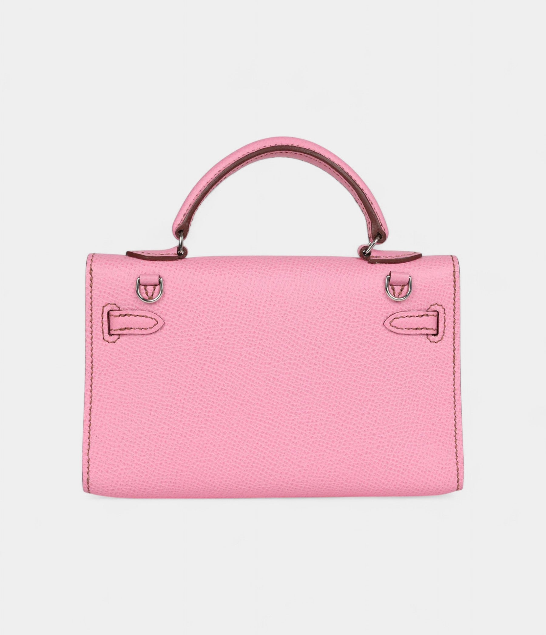 Pre-ownedHermesMicroKelly20BubblegumEpsomPalladiumHardware_2.jpg Hermès Micro Kelly 20 Bubblegum Epsom Palladium Hardware