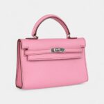Hermès Micro Kelly 20 Bubblegum Epsom Palladium Hardware