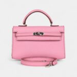 Hermès Micro Kelly 20 Bubblegum Epsom Palladium Hardware