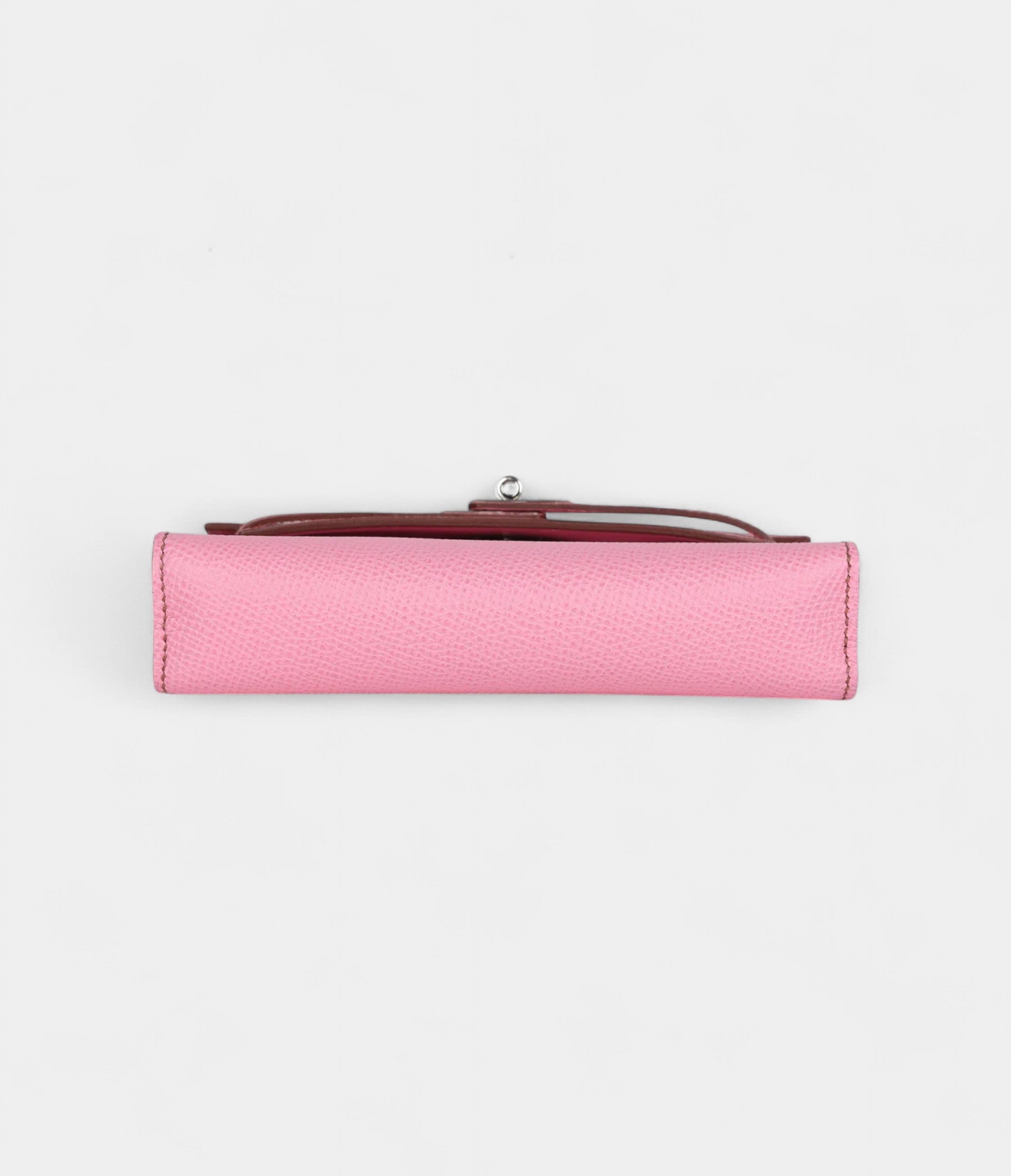 Pre-ownedHermesMicroKelly20BubblegumEpsomPalladiumHardware_5.jpg Hermès Micro Kelly 20 Bubblegum Epsom Palladium Hardware