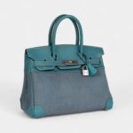 Vintage Hermès Birkin 30 Denim and Blue Jean Gulliver Palladium Hardware