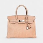 Vintage Hermès Birkin 30 Orange Dalmatian Buffalo Palladium Hardware