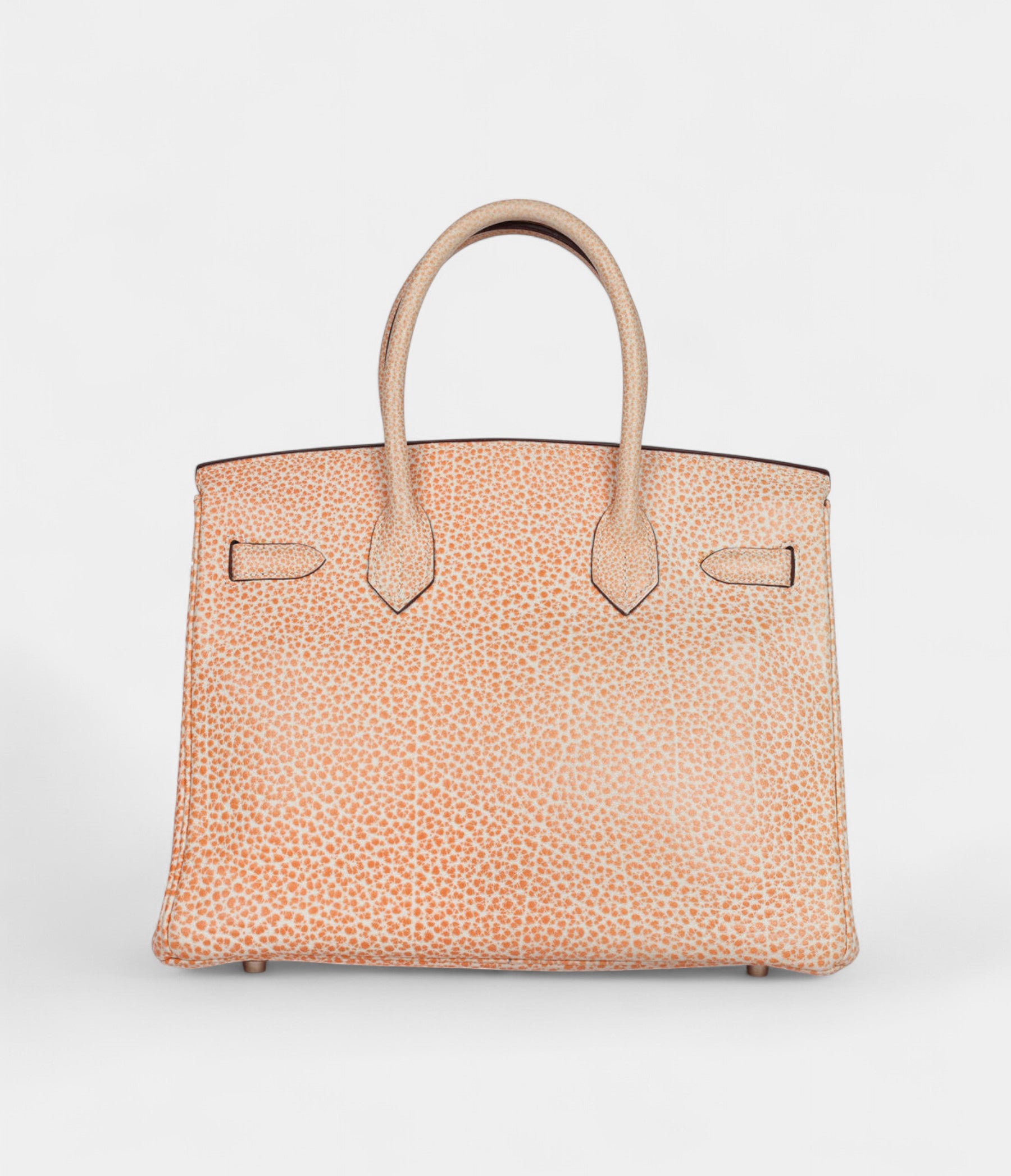 Vintage Hermès Birkin 30 Orange Dalmatian Buffalo Palladium Hardware