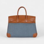Vintage Hermès Birkin 35 Blue Denim and Gold Gulliver Gold Hardware